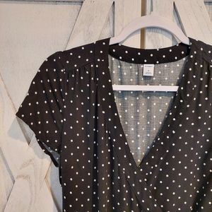 Black & White Polka Dot Wrap Dress